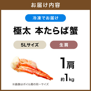 【1肩約1kgの極太5Lサイズ】一番人気！ 本たらば蟹 生肩 約1kg【ふるさと納税3.0】【087C-057】