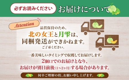 【ふるなびWEEK対象】【2026年夏発送】北海道 赤肉メロン 北の女王 青肉メロン 月雫 秀品 約1.6kg 各1玉 令和8年 メロン 果物 フルーツ 旬 希少 甘い 豊潤 国産 産地直送 ギフト お祝い 贈答品 贈り物 お中元 お取り寄せ 送料無料 FN-Limited-WE
