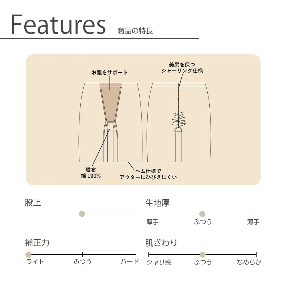 【B-THREE/ビースリー】ヒップを優しく包み上げる なめらかな肌触りのガードル(770091)