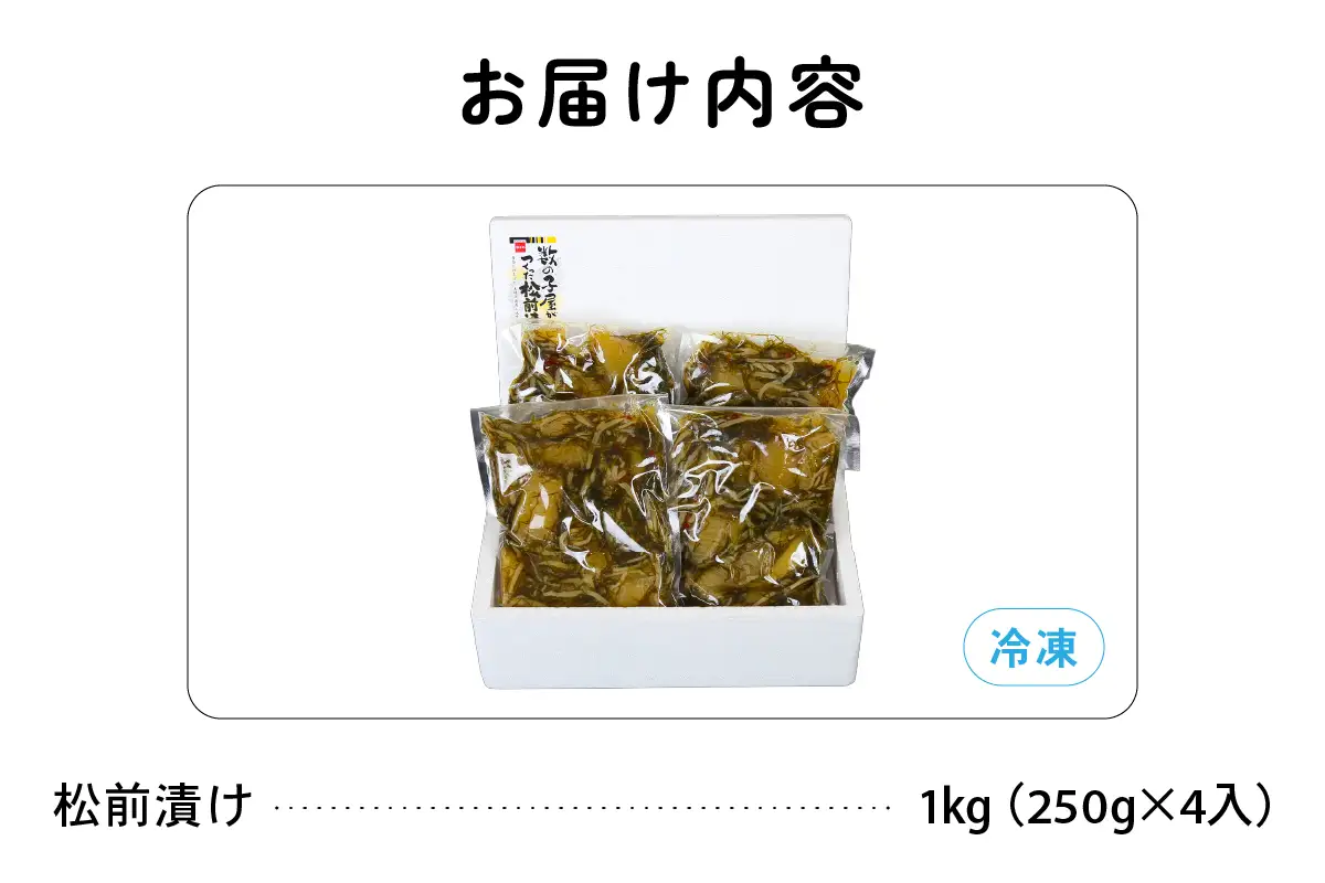 【6か月定期便】数の子屋こだわりの「松前漬」1kg(250g×4袋) 全6回　R001-048