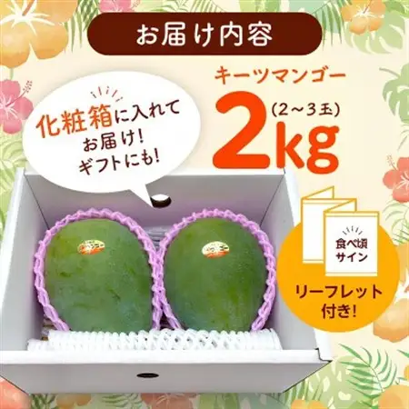 【2026年8月から順次発送・化粧箱】JAおきなわ厳選した幻のキーツマンゴー2kg(2～3玉)【配送不可地域：離島】【1681785】