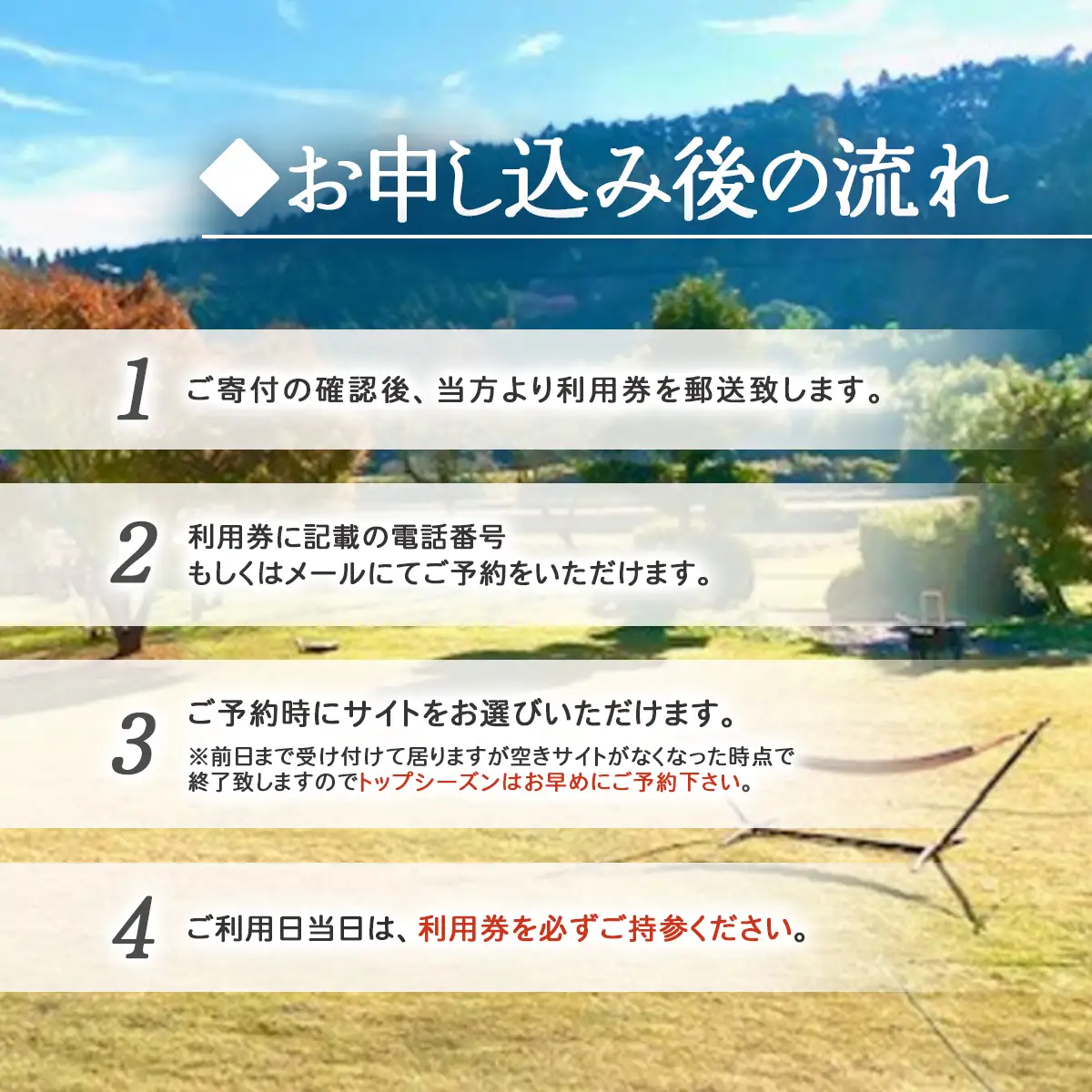 デュオ(2名様)キャンプ利用券 キャンプ　デュオキャンプ 里山 さとやま 田んぼ 千葉県大多喜町　W026801
