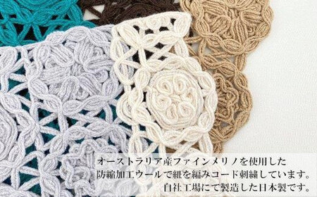 ショートマフラー 万華鏡デザイン ( ブラウン×ライトブラウン )