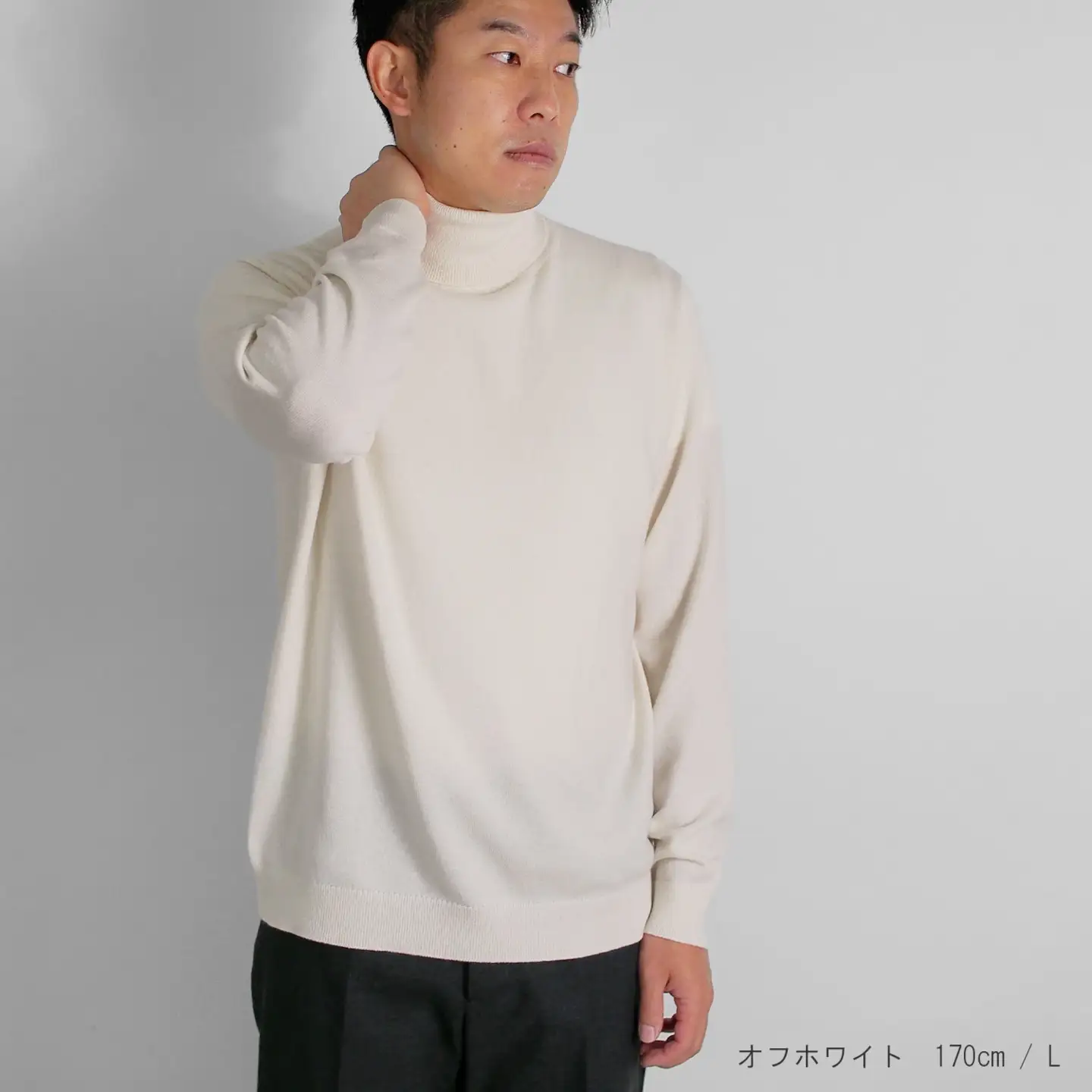 カシミヤニット タートルネック セーター ( ブラック・L ) メンズ