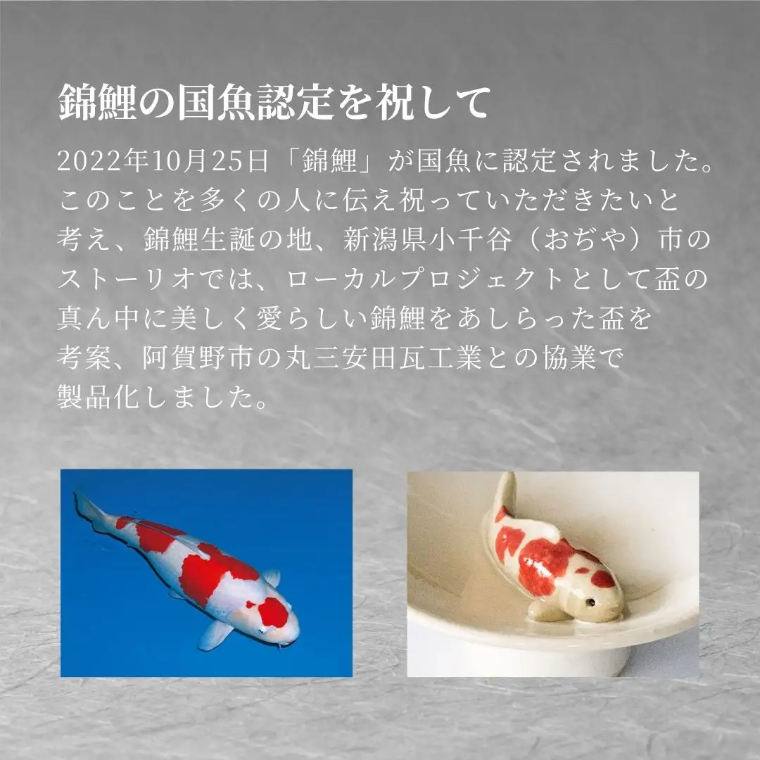 聖地KOI盃 OJIYA/紅白白盃×大正三色黒盃 ストーリオ | 新潟 錦鯉 おちょこ 