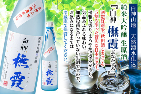 日本酒・米 セット 白神米 あきたこまち 秋田県産 2kg【白米】令和7年産 日本酒 純米大吟醸生原酒「ブナ霞」 720ml