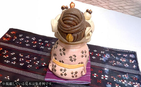 【工房嬉楽】めんそーれ嬉シーサー 焼き物 小物 インテリア 沖縄 やちむん 沖縄市 / コザ工芸館ふんどぅ[BCAU019]
