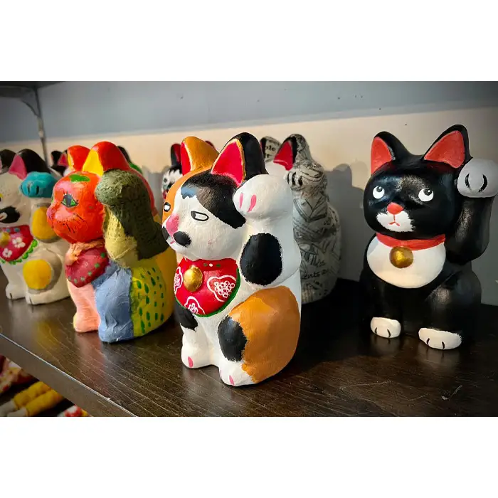 ご縁をつなぐ招き猫 ／ 工芸品 手作り 和紙 山口県 No.172