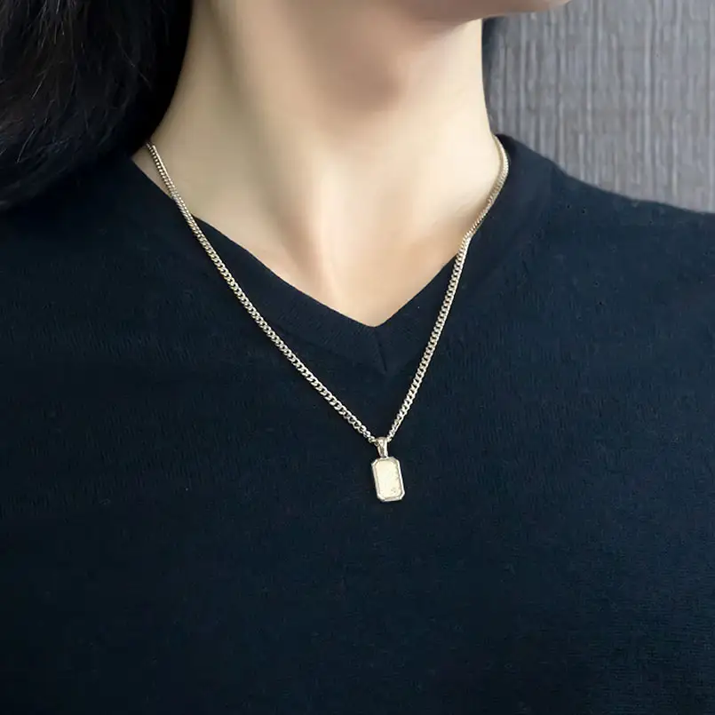 純プラチナ ネックレス pt999 インゴット型 プラチナ ペンダントトップ プレート 喜平用 ダイヤ ダイヤモンド pt999 ジュエリー 普段 使い 230404102dpt999mba SWAA292