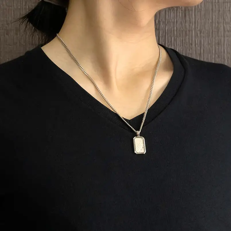 プラチナ ネックレス インゴット型 喜平用 ペンダントトップ 大きめ プレート ダイヤモンド pt900 ダイヤ 人気 シンプル ジュエリー おしゃれ 大人 普段 使い 230404102dpmbauni-e SWAA293