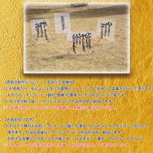 切り文字作品【言祝ぎ（ことほぎ）】（お名前１名様分・アクリルフレ－ム付）（049_5002）