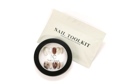 ネイルチップ　ミディアム【琥珀煙】Lサイズ　Antellijan大宮ネイルサロンのハンドメイド　M2-L【11100-2129】