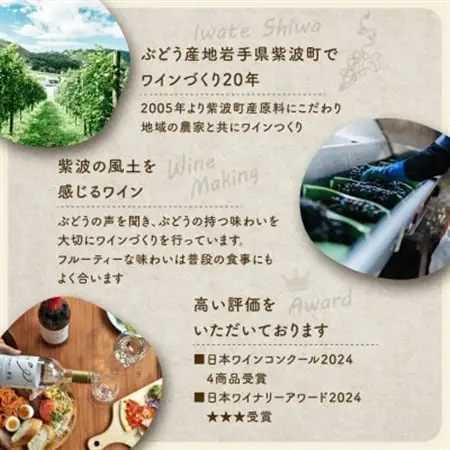 自園自醸ワイン紫波 辛口ワイン3本セット【1688283】
