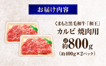 くまもと黒毛和牛 和王 カルビ 焼肉用 計約800g BHBQ011 カルビ