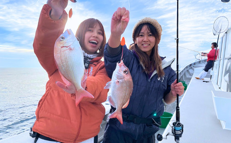 釣り船 幸丸 午前乗船券 2枚（マダイ釣り体験 1名様）【マダイ 乗船券 つり船】