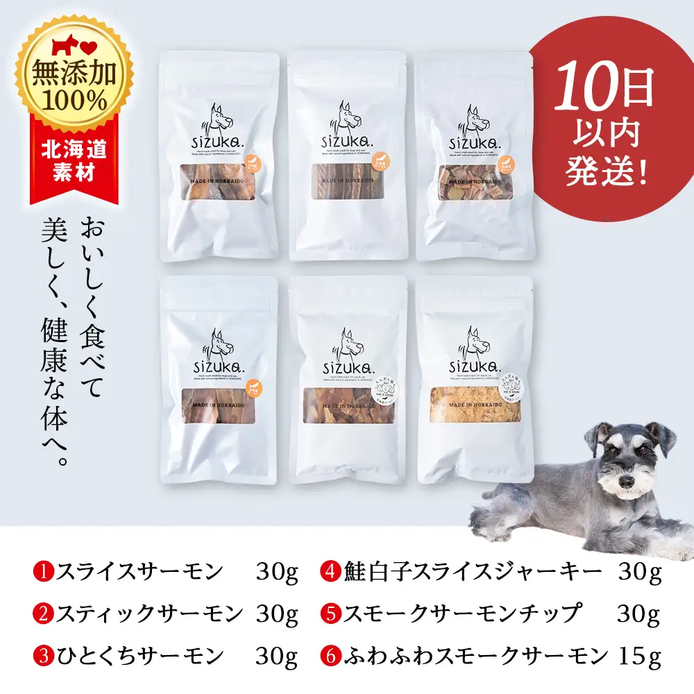 愛犬用 無添加おやつ 北海道産サーモン100％ 6点セット