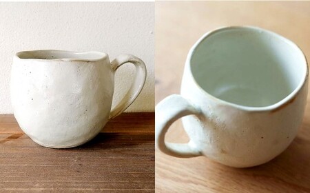 ほっこり優しいフォルムのコーヒーカップ 2個 ／ 食器 コーヒーカップ マグ カップ コップ 陶器 容器 手作り ペア