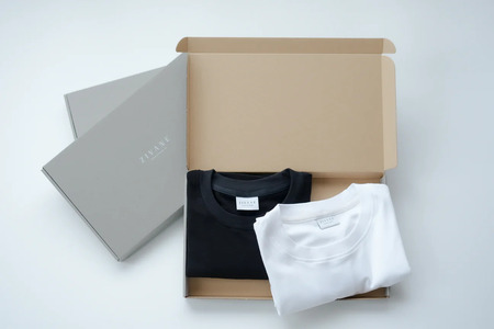 【ZIVANE】スビンコットン クルーネックＴシャツ（White／L1枚・Black／XL1枚）