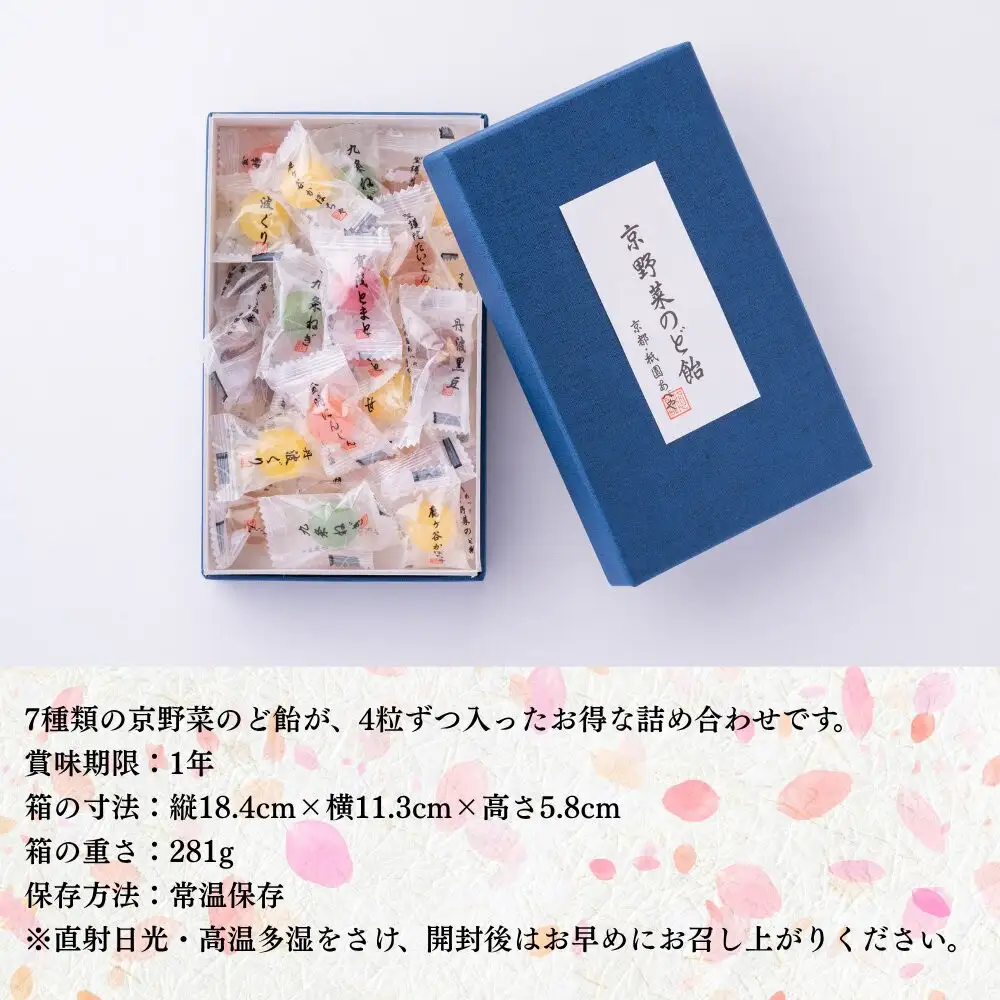 【京都祇園あべや】京野菜のど飴 7種類詰め合せ 1箱28粒入｜砂糖 甘味 専門店 のど飴 人気セット