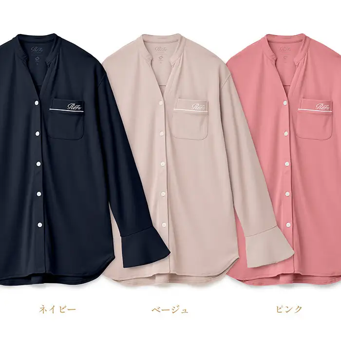 【ピンク Mサイズ】リファ バイタルテック モイストスムース スタンドカラースリープウェア/WOMEN