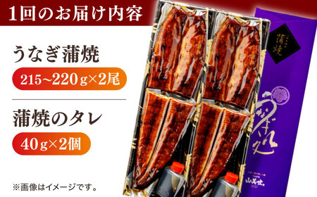 【6回定期便】うなぎ老舗専門店のパリっとふっくら国産うなぎ 蒲焼2尾(蒲焼のタレ付き) 島根県松江市/株式会社山美世商会[ALDC014]