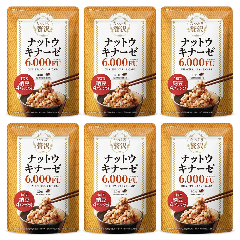 ナットウキナーゼ サプリメント たっぷり贅沢ナットウキナーゼ 6袋