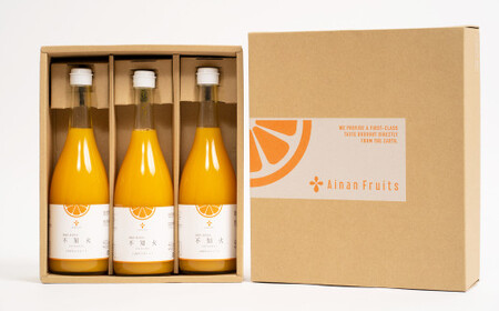 無添加 果汁100％ 不知火ジュース 720ml×3本入 不知火 柑橘 みかん 蜜柑 ミカン 飲料 ジュース 100％ 愛媛みかん 愛媛県産 【2026年4月上旬～12月上旬まで発送予定】【えひめの町（超）推し！（愛南町）】（574-1）