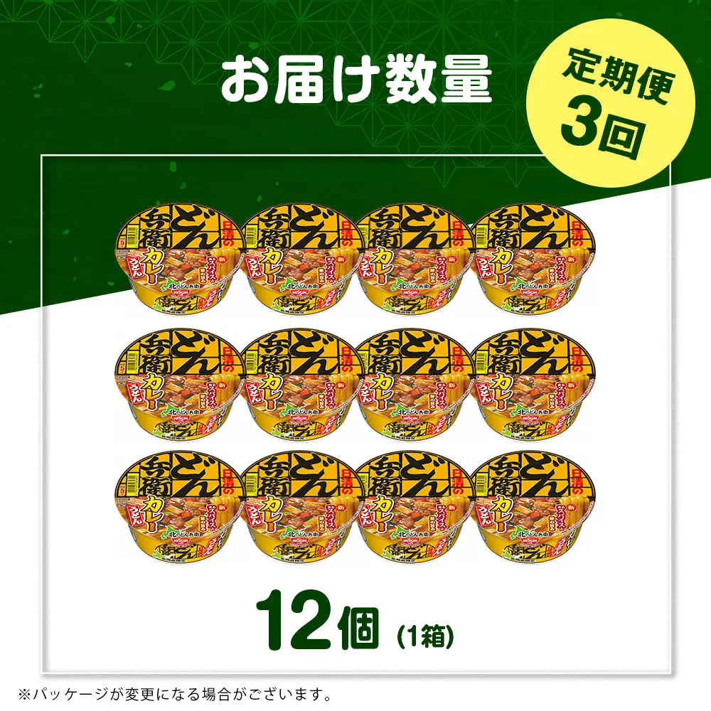 【定期便3カ月】日清 北のどん兵衛 カレーうどん [北海道仕様]12個
