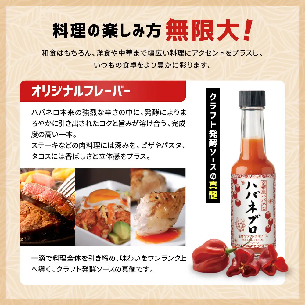 ハバネブロオリジナル 60ml 1本｜京都 ハバネロ ホットソース 辛口 調味料 人気セット