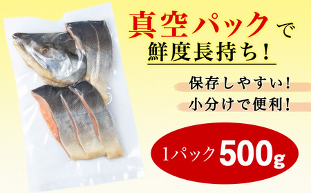 白老町産 時鮭 トキシラズ 500g×2(計1kg) 真空パック〈斉藤水産〉