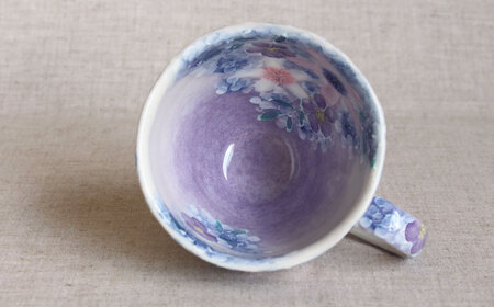 【瀬戸焼】「工房 ゆずりは」 彩紫小花 マグカップ 1個 【松本陶器株式会社】 / マグ 食器 コーヒーカップ ティーカップ / 瀬戸市[BBDX018]
