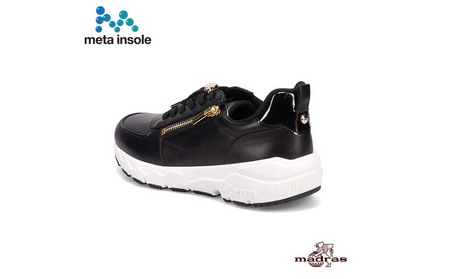 【マドラス 婦人靴】特許meta insole搭載madrasリカバリーシューズ [MADRAS MAL9136MT] レザースニーカー (ブラック、5サイズ)_0049-048-T07-1-1