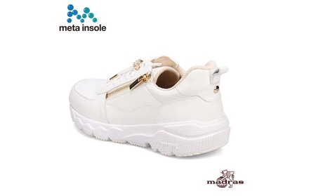 【マドラス 婦人靴】特許meta insole搭載madrasリカバリーシューズ [MADRAS MAL9136MT] レザースニーカー (ホワイト、5サイズ)_0049-048-T07-2-1