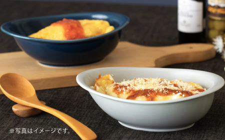 【波佐見焼】OVENWARE オーバル M〈ブルー・グレー〉2点セット【西海陶器】[OA514]
