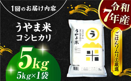 【3回定期便】島根県産「うやま米 コシヒカリ（雲南市吉田町）」5kg（5kg×1） 島根県松江市/有限会社藤本米穀店[ALCG060]