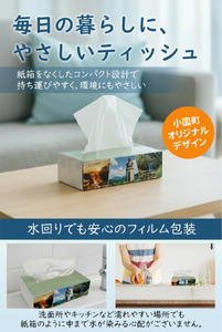 【令和8年5月～出荷】ティッシュペーパー ピュアパルプ ソフトパックティッシュ 60パック×400枚 200組 柔らか コンパクト 日用品 必需品 まとめ買い 常備品 備蓄 防災グッズ 熊本県 小国町 観光スポット紹介 オリジナル 常温配送