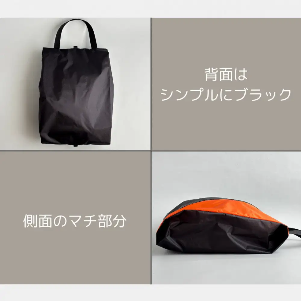 【Mサイズ・橙色】軽量ナイロンシューズケース　着替えポーチ　上靴袋