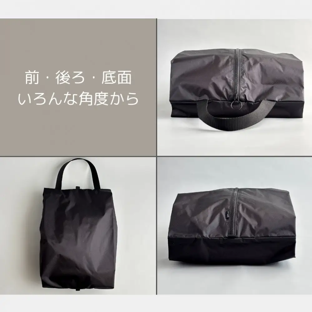 【Lサイズ・黒】軽量ナイロン登山靴ケース　　シューズケース　着替えポーチ　旅行用　アウトドア　ショートブーツ