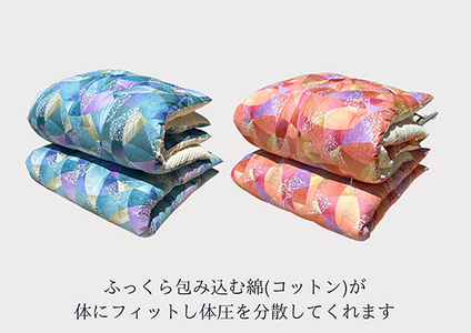 ふとん 打ち直し シングルサイズ 洋柄 さくらリズム柄 2枚組 【CW131W】 布団