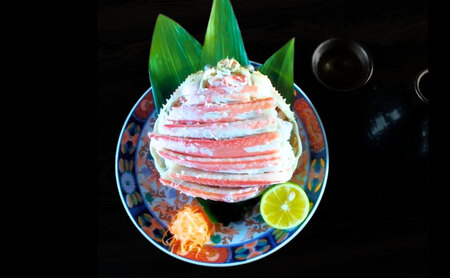 【配送日指定可】【数量限定】夫婦蟹 甲羅盛セット 松葉蟹 ほぐし身（特々上）※活き蟹（1,300g級）とコッペがに（中サイズ3個）