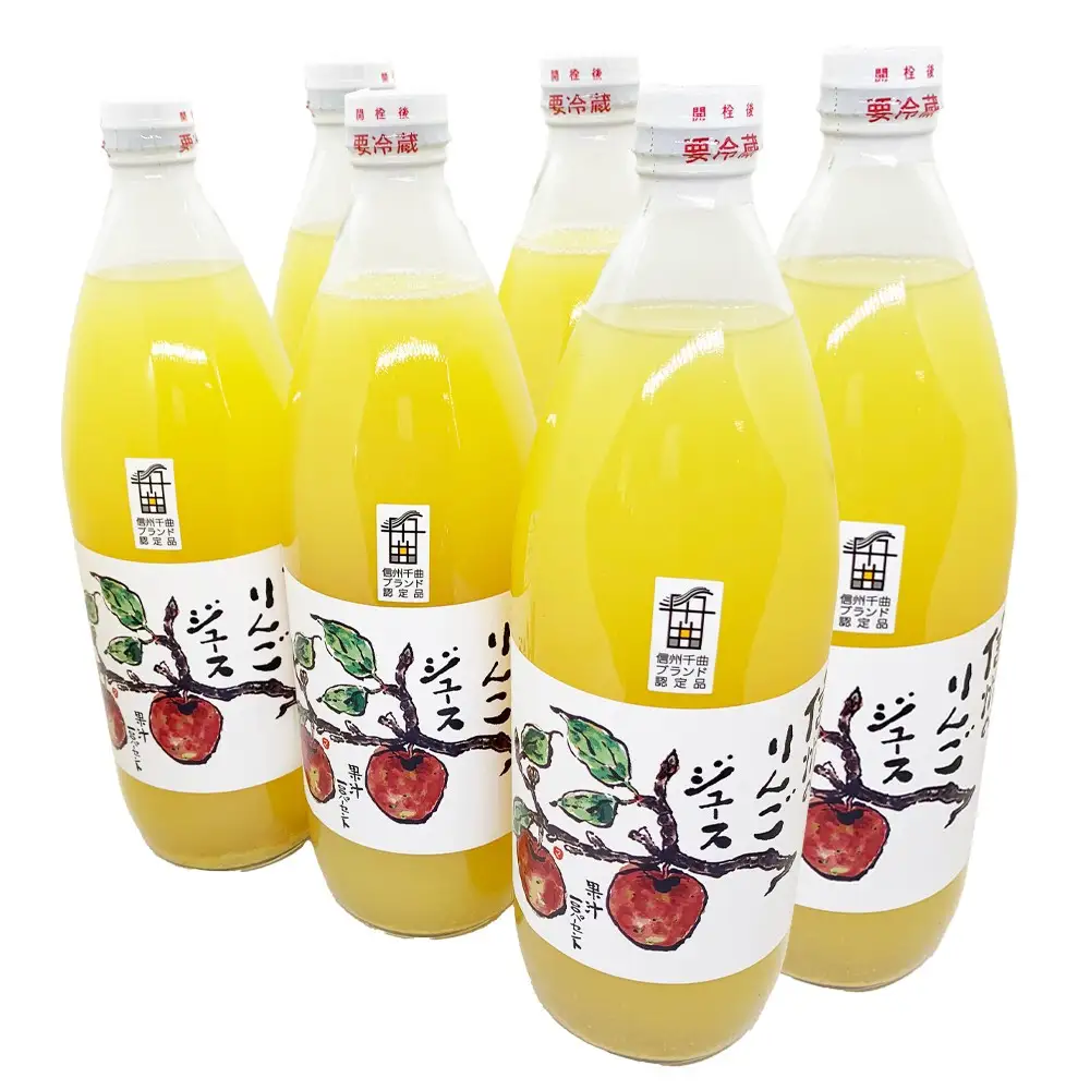 【12か月定期便】信州 サンふじ りんご ジュース 100％ 6本セット｜ りんご 千曲市 長野県