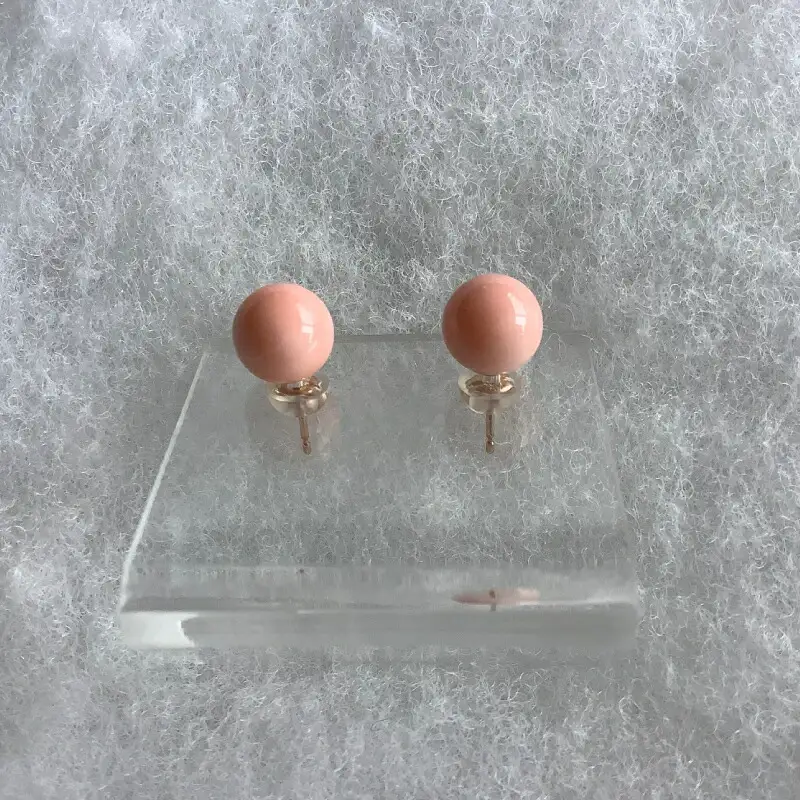 【サンゴ】ピアス ボケマガイサンゴ K18G