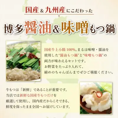 Z69-09 寄附額改定↓↓ おどろきっちん もつ鍋2種セット(醤油・味噌) 各2～3人前 もつ鍋
