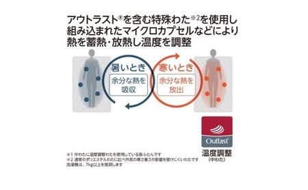 ホームコーディ　カバーのいらない温度調整掛けふとん　シングルロング　　グレー イオンリテール 家具