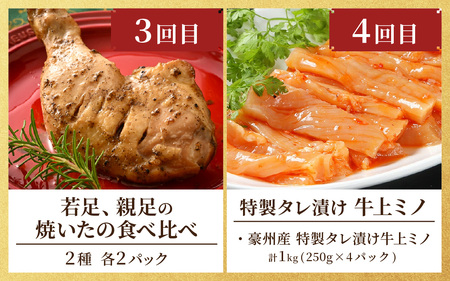 【6ヶ月定期便】前田かしわ店 鶏 牛ホルモン おすすめセット [H-019001]