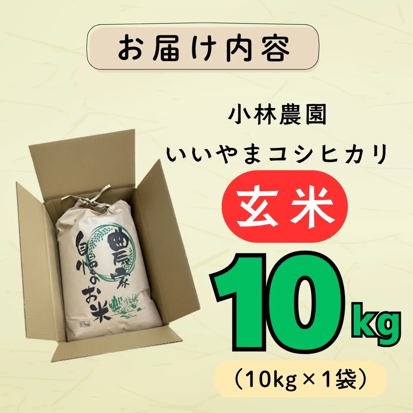 玄米 【10kg】 令和7年産 コシヒカリ 長野県産 【小林農園】7-87