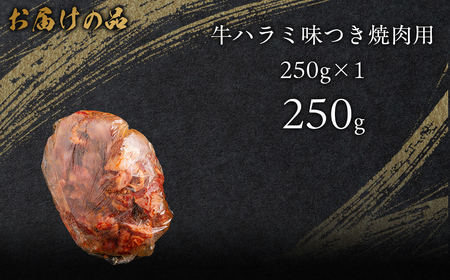 牛ハラミ味つき焼肉用 250g (250g×1) MROBM035