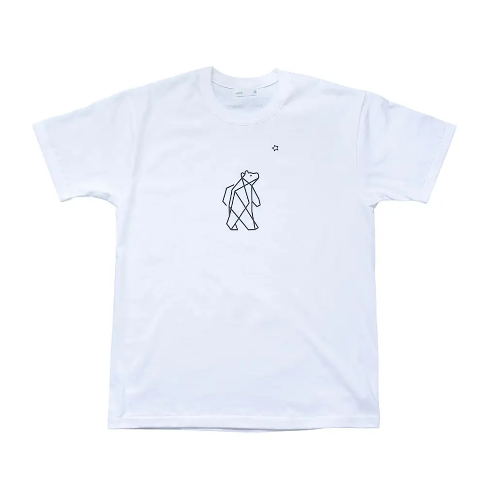 「知床トコさん」×久米繊維 　コットンTシャツ Mサイズ・ホワイト　折り紙柄　半袖