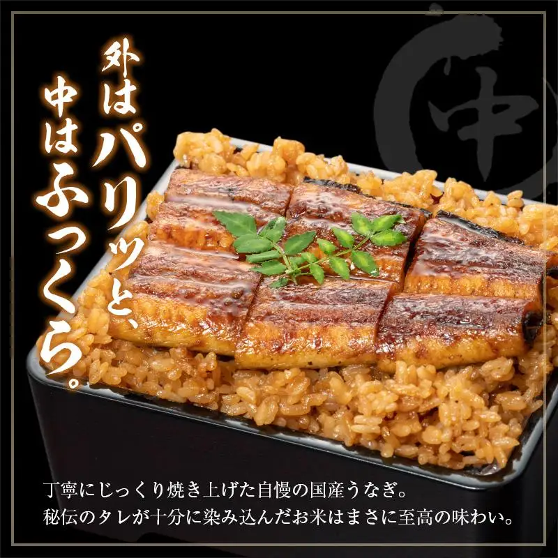 ＜3回定期便＞ 国産 ダブルうなぎ飯セット（1回あたり 320g×2食）肝焼き・たれ付き 宮崎県産 鰻 中村商店