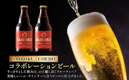SAIBOKU×COEDO レギュラー セット サイボク ロースハム ウィンナー ポークソーセージ ポークウインナー あらびきウインナー コエドビール ビール コラボ 豚肉 お中元 お歳暮 ギフト 送料無料 IPA お取り寄せ 埼玉県 日高市